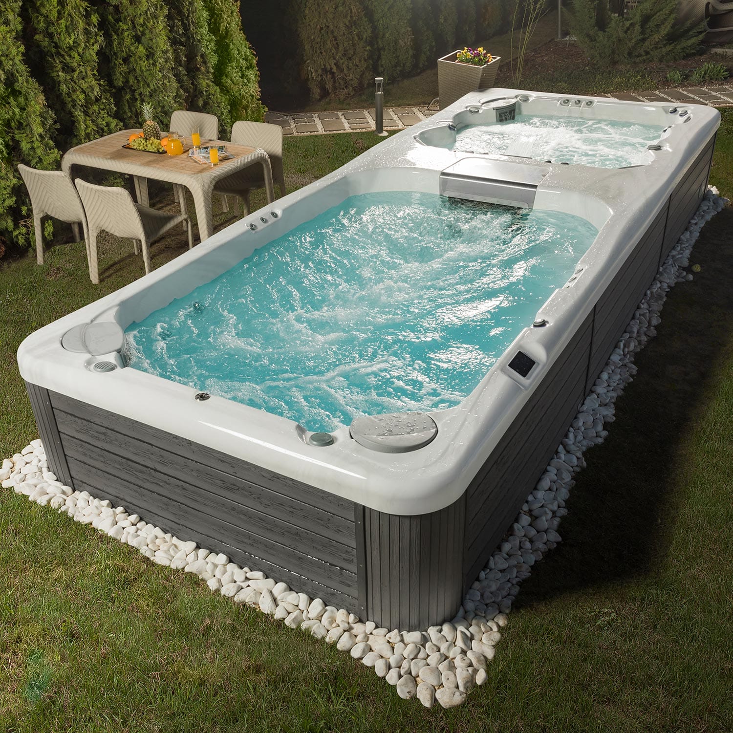 Rio grande semi inground swimspa lifestyle6